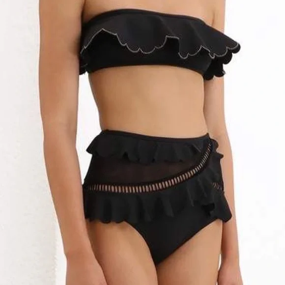 Zimmermann ruffle trim top and bottom swimsuit sz Au 1 - Picture 7 of 15